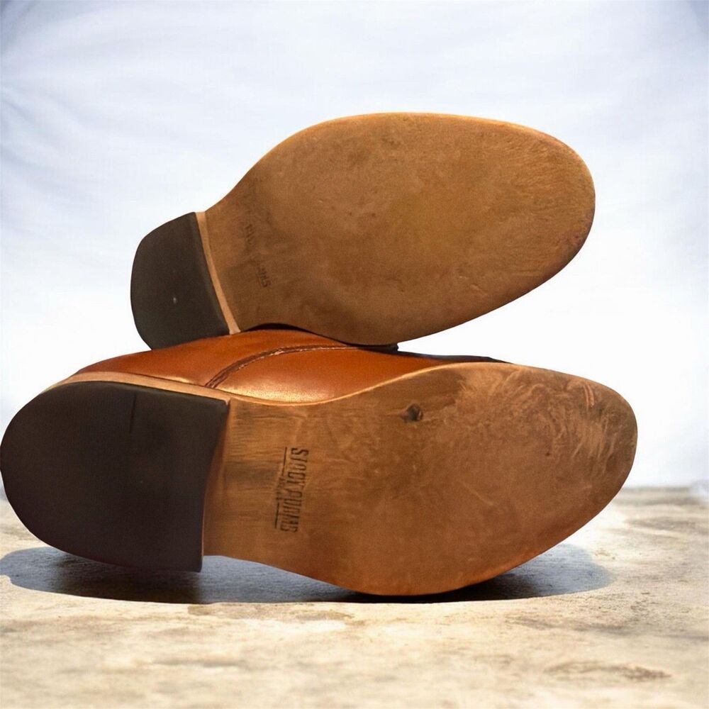 Stacy Adams Brown Leather Monk Strap Buckle Cap Toe Round Dress Shoes Size 7 - Picture 5 of 5